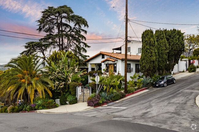 Spanish Home Style with Mature Evergreen Trees can be found in Silver Lake.