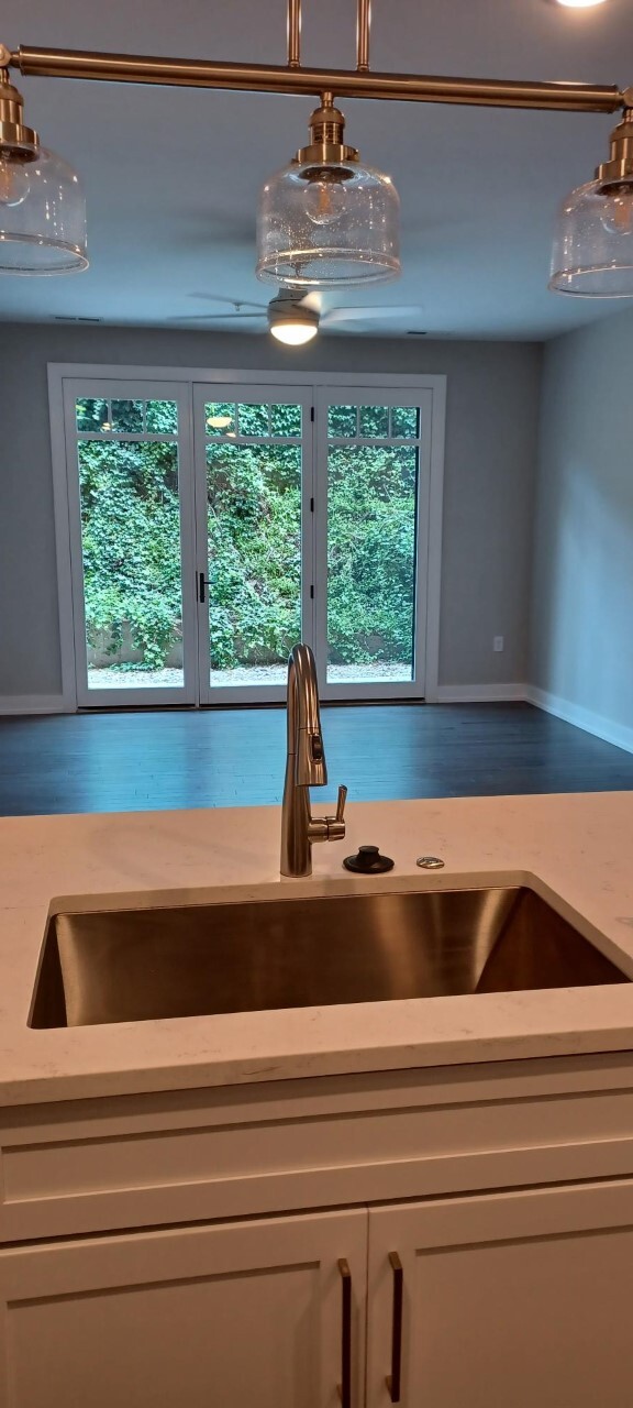 VIEW OUT OF PATIO DOORS FROM KITCHEN