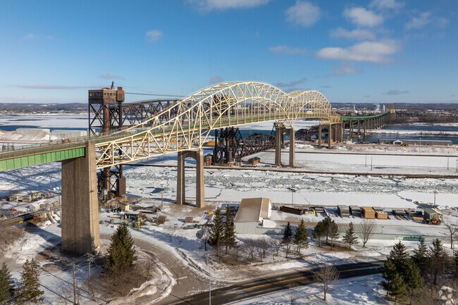 The Sault Sainte Marie International Bridge easily connects residents to neighboring Canada.