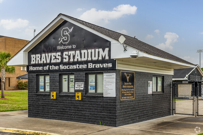 The Socastee High School ticket booth is the first stop on your way to a game in Socastee.