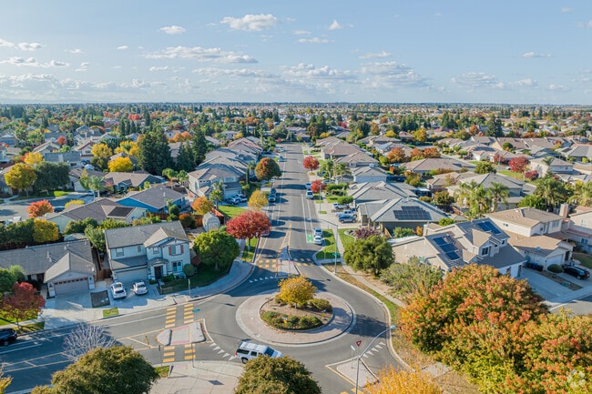 Roundabouts are common for Village One residential streets.