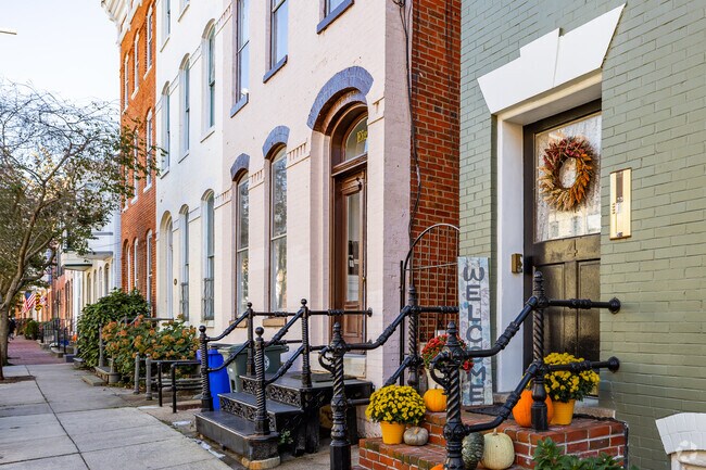 In and around downtown Frederick you'll find modest row houses along the tree lined streets.