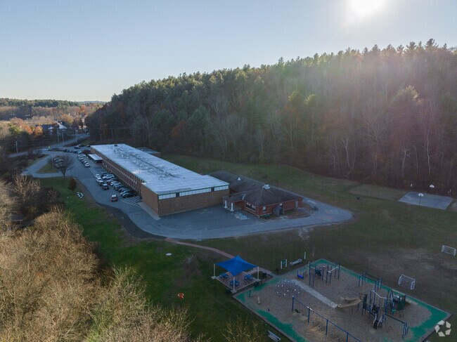 A playground, basketball court, and soccer field is all at the Day Elementary School.