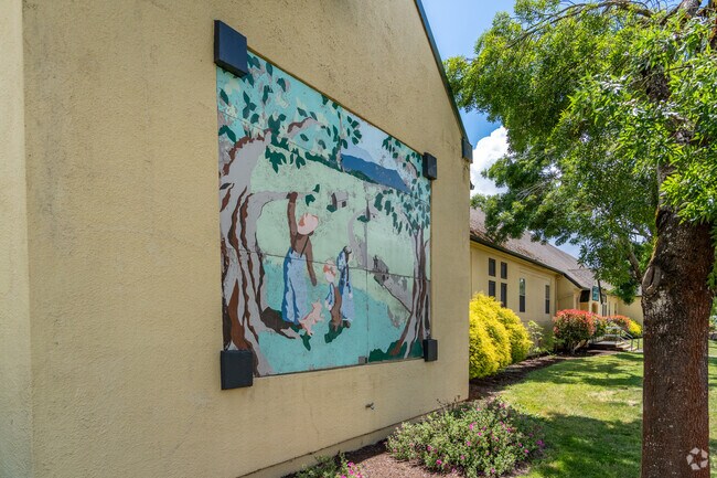 Gateways High School has murals around the building in the Washburne District.