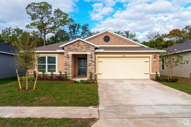 A newly built home in Titusville showcases the popular craftsman style.