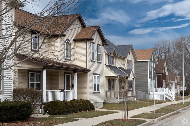A stunning row of homes stand tall in the Triangle North neighborhood.