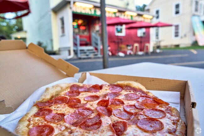 Grab a slice of New York style pizza from Rocky's in Ft. Ritchie.