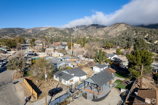Aerial view showcasing the serene residential area of Frazier Park.