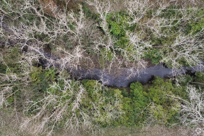 Portage Park has gorgeous mature trees with a scenic river running through.
