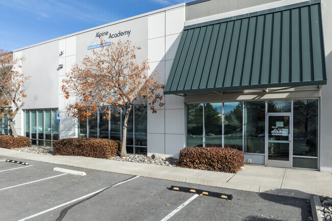 The front right exterior of the Alpine Academy.