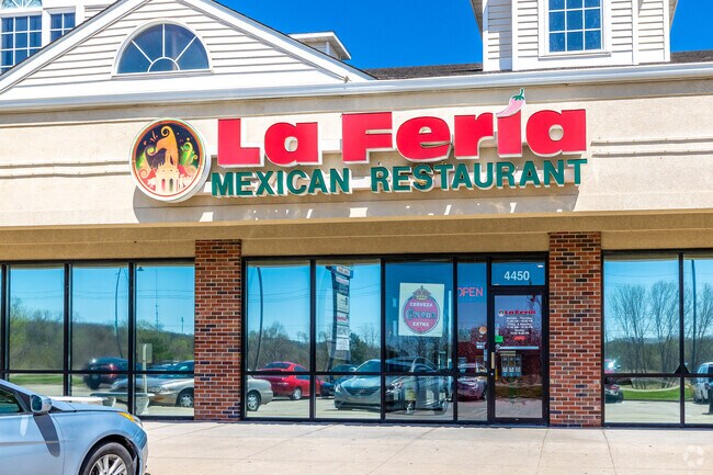 La Feria offers a patio overlooking Copper Creek Lake for outdoor dining.