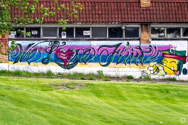 Quirky street art can be found throughout the Eastside neighborhood.