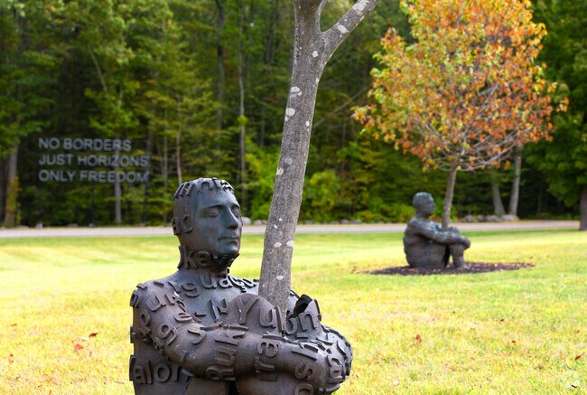 Local parks have art projects commissioned by the community.