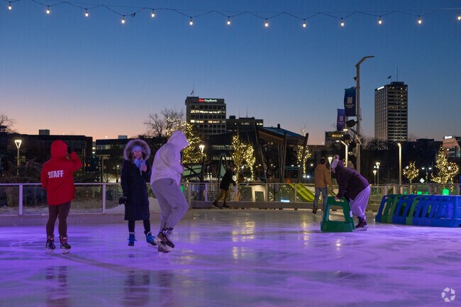 The ice rink at Howard Park is a popular attraction all winter long in Howard Park-East Bank.