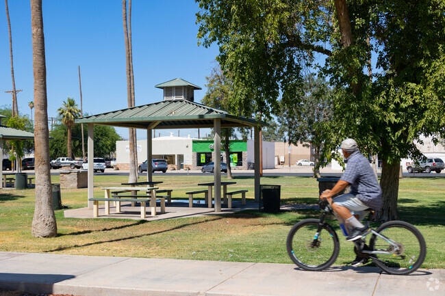 Holt Park has sidewalks and multi-use pathways for pedestrians and cyclists.