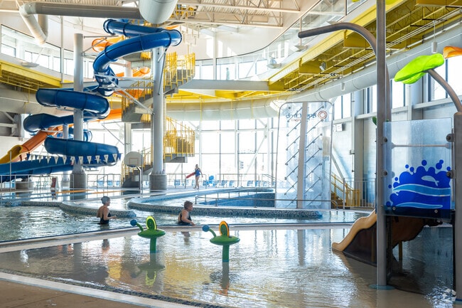 The Lenexa Recreation Center has a huge indoor swimming pool for all ages.