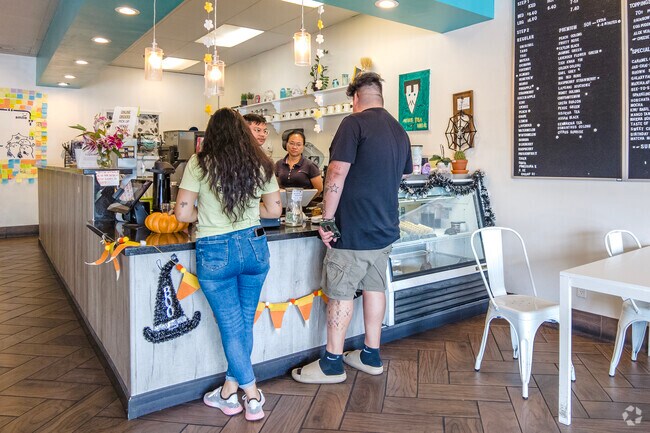 North Merced has several shopping centers filled with trendy places for a snack like Em-Tea.