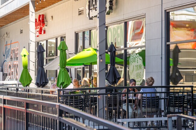 The Lights Plaza provides an outdoor eating and gathering space with restaurant access.
