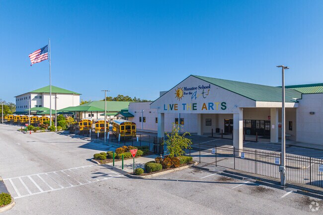 Manatee School for the Arts is a public charter school serving students in grades 6-12 and currently holds a grade of A-.