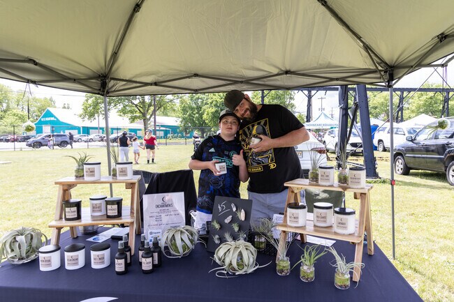 Friendly vendors line the fields at the Steel Mill Street Fair in Florence, NJ.