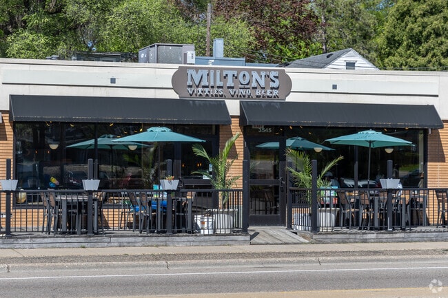 Milton's is a neighborhood restaurant with an outdoor patio near Fair.