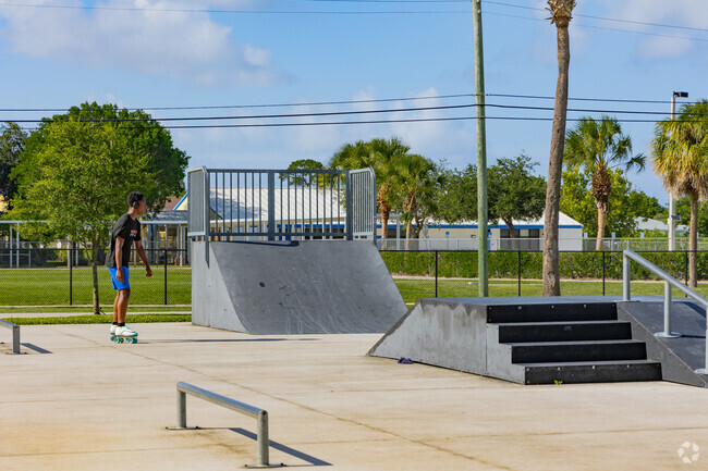 Maddock Park welcomes skaters with a state of the art skate park.