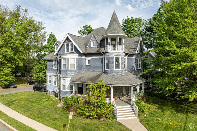A classic Victorian with wrap-around porch greets visitors to Ridley Park along Swarthmore Ave.