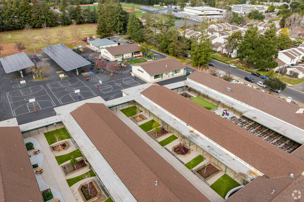 Courtyard at Louise Van Meter Elementary School in East Los Gatos neighborhood.