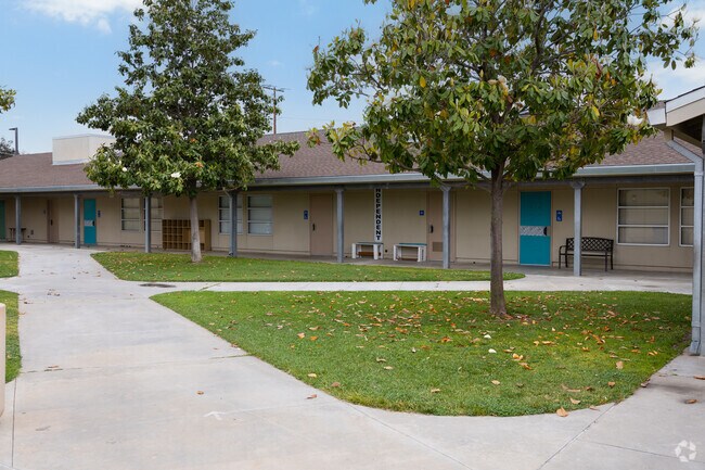 Classrooms at Ramona Community Montessori are easy to find with color coded doors.
