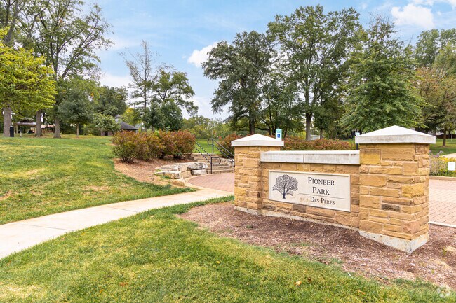 Pioneer Park in Des Peres is activity rich  in lovely surroundings.