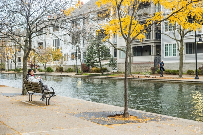 Find tranquility reading by the Canal-White River Downtown waterway.