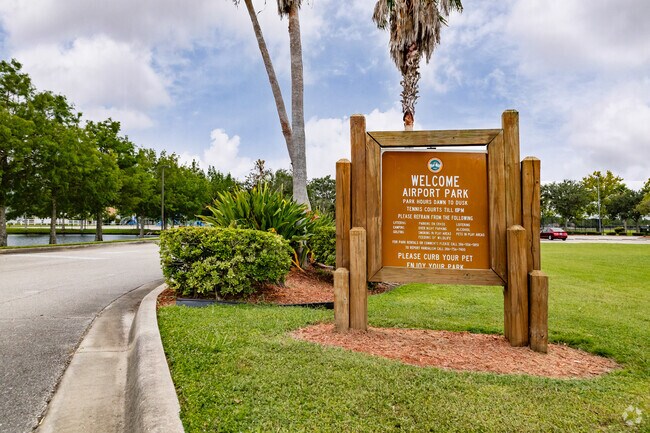 Airport Park welcome sign in Port Orange.