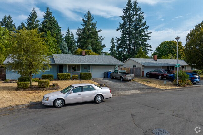 Ranch homes with large yards line streets in Parkway East, priced near $450K.