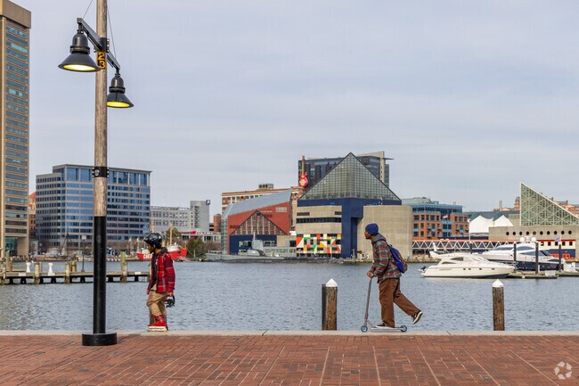 Ride along the waterside with your preferred mode of transport to get around the Inner Harbor.