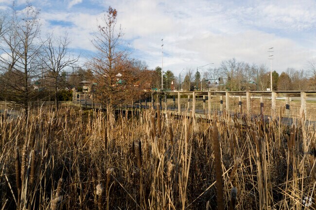 Millstone Creek Park features a playground and sports fields.