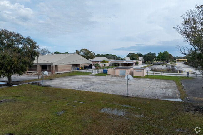 Hans Christian Andersen Elementary School frequently uses a basketball court for PE.