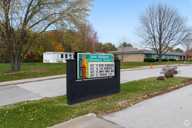 A look at the Jane Addams Elementary School entrance.