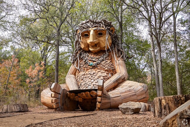 Say hello to Malin the Troll at Pease Park.