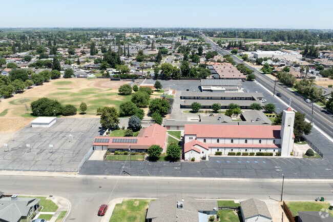 The entrance to St. Anthony School in Atwater.