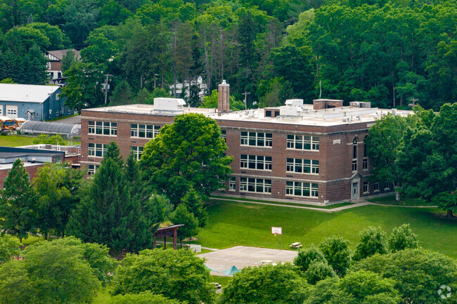 Russell I. Doig Middle School is secluded and far back from the main road.