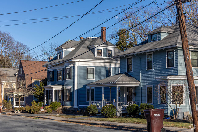 Homes in Dedham Village vary in size and price, but most all include private driveways.