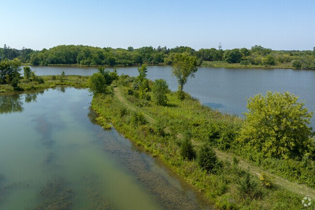 Enjoy the lake views in Round Lake Heights at Chesapeake Trails Park.