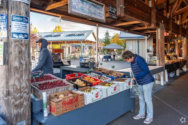 Olympia Farmers Market, near South Capitol, is your go-to spot for fresh, organic groceries.
