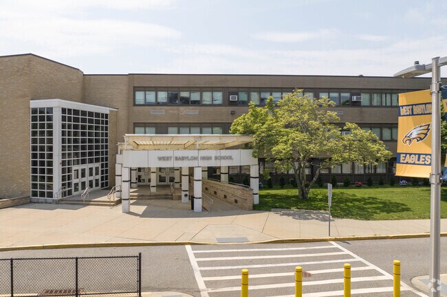 West Babylon Senior High School serves local teens with academic and athletic programs.
