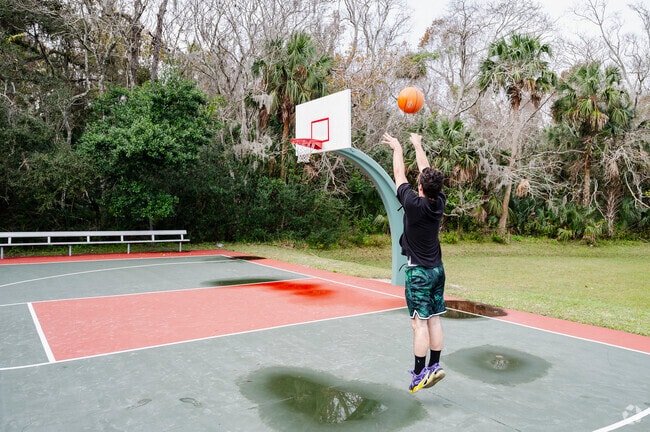 Practice your jump shot on the full size basketball court at Central Park near Rio Vista.