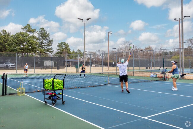 Work on your backswing on the tennis courts at H.W. Cox Park in Collierville.