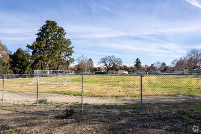 Olga L. Reed Elementary School has a large soccer field.