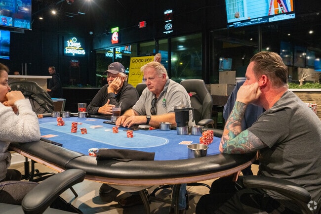 Indulge in an exciting game of poker with your friends at Brimestone Restaurant and Tavern, a cozy and inviting venue nestled near the picturesque Nesbit Lakes.