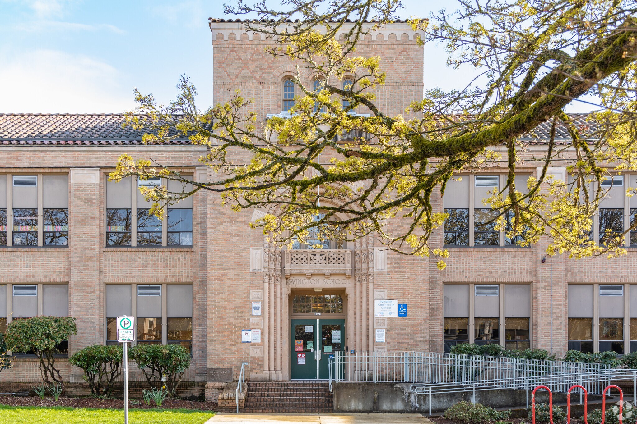 Irvington Elementary School entrance in Irvington.