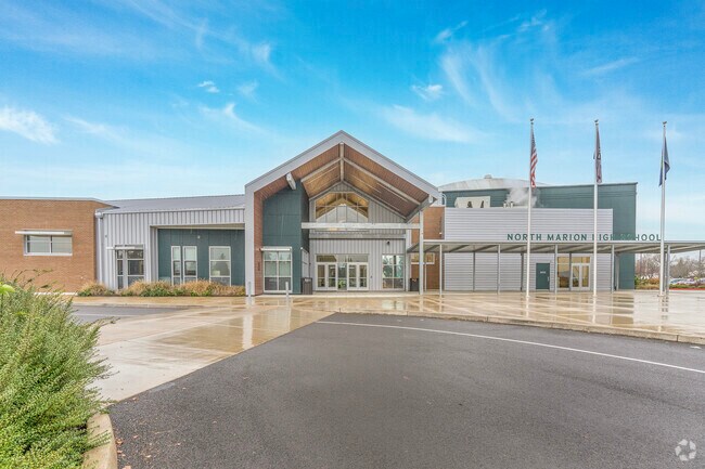 North Marion High School entrance in Aurora, OR.